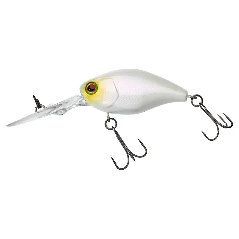 Tieflaufender Crankbait für Forelle, Barsch, Rapfen und Döbel in weißen Dekor perfekt für trübere Gewässer Dekor heißt Bone