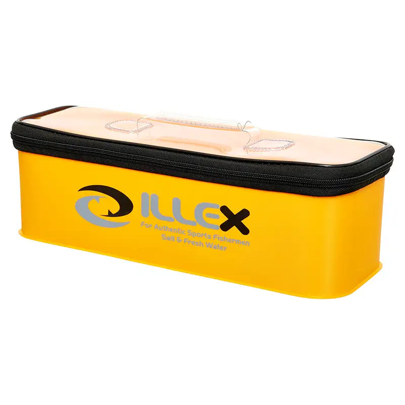 Illex Safe Bag Long L Yellow Zubehörtasche 38.5x15x12cm mit durchsichtigem Deckel für Angelzubehör